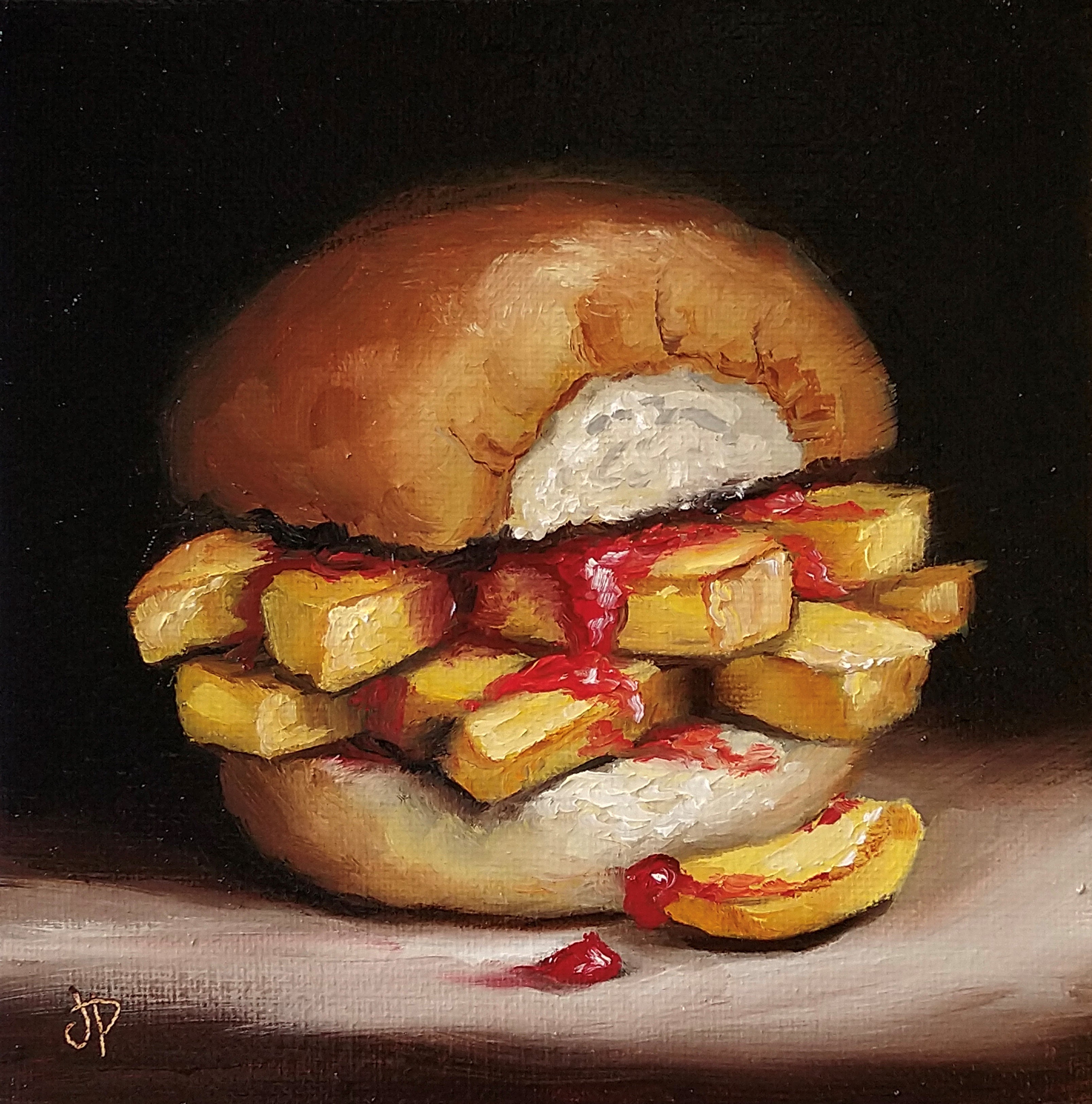 'A Roll and Chips' by artist Jane Palmer